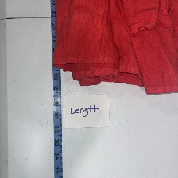 Fenini Womens Orange Linen Button Up Jacket XL Pockets Flowy Quiet Luxury Classy - Picture 9 of 10